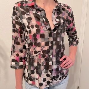 Akris Punto Geometric Button Down